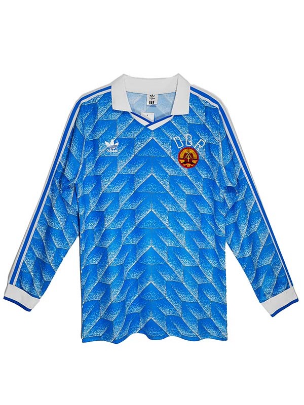 DDR East Germany maillot à manches longues loin uniforme de football rétro hommes deuxième kit de football maillot de sport 1988-1990